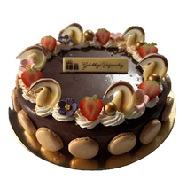 Afbeelding in Gallery-weergave laden, RONDE IJSTAART MET CHOCOLADEGANACHE - STEL ZELF JE TAART SAMEN

